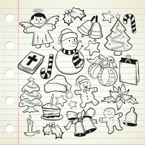 Premium Vector Set Of Christmas Doodle