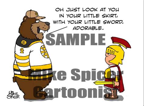 Mike Spicer Cartoonist Caricaturist Bruins Vs Senators Game On