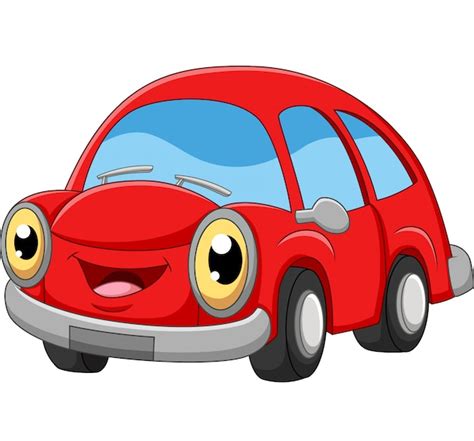 Premium Vector Smiling Red Car Cartoon On White