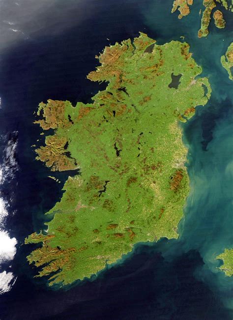 Large Detailed Satellite Map Of Ireland Ireland Europe Mapsland