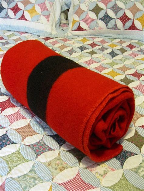 Vintage Red Stripe Wool Blanket Hudson Bay Style 76 X Etsy Camping