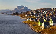 The village of Nuuk, Greenland, the world's most northerly capital ...