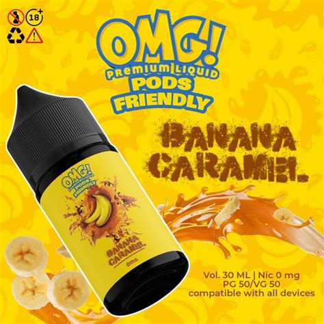 Jual OMG BANANA CARAMEL LIQUID VAPE MURAH LIQUID POD LIQUID