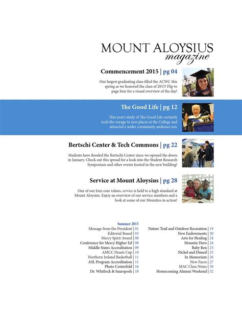 Mount Aloysius Magazine Summer By Mount Aloysius College Issuu