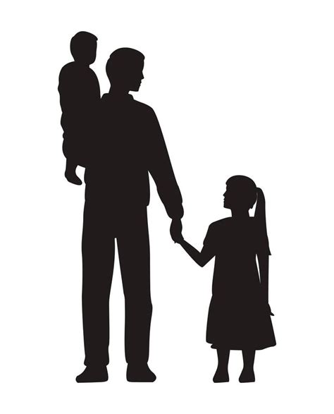 Siluetas De Padre E Hija Siluetas De Padre E Hija Imagen Vector De My