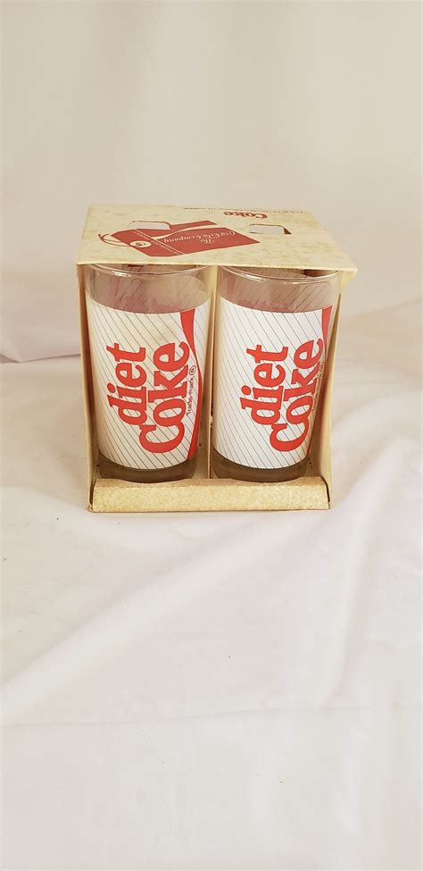 Coca Cola Diet Coke Glasses Set Of 4 1989 Nos Etsy