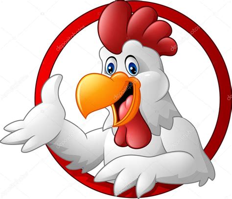 Cartoon Rooster Mascot Presenting Stock Illustration By
