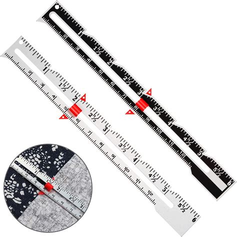 Sewing Rulers Loveindiy 2pcs Metal Sewing Gauge Rulers Inch Metric