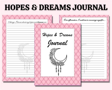 Hopes And Dreams Journal Printable Printable Journal Journal Etsy