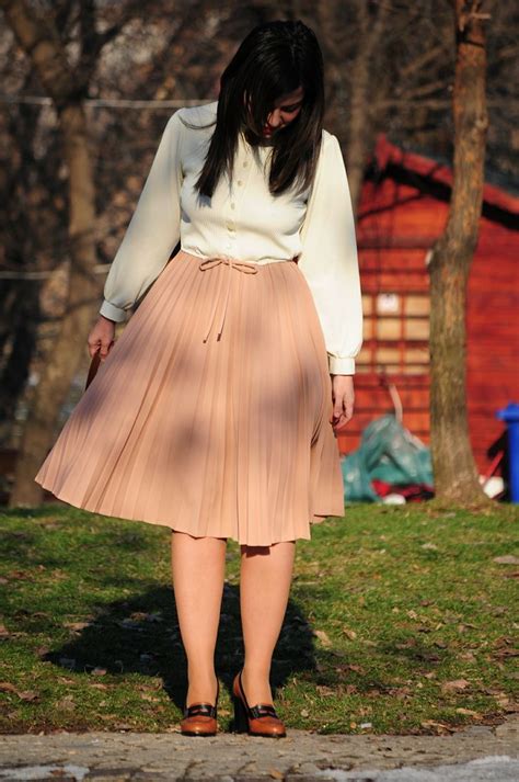 Pastel Pleated Lady Awesome Blouse Nice Pleated Skirt Knee Skirts