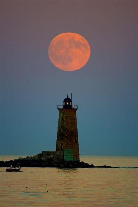 Lighthouse And His Moon My Photo Lighthouse Pictures Lighthouse