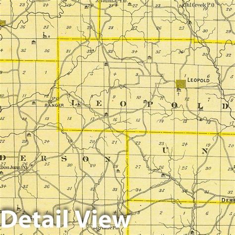 Historic Map 1876 Map Of Perry County Vintage Wall Art Perry