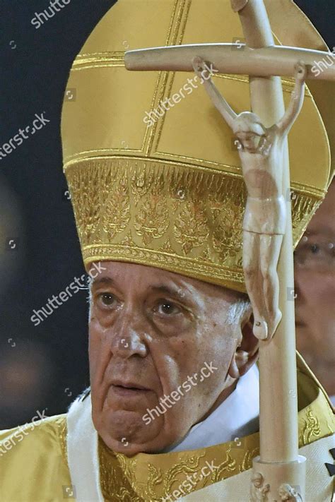 Pope Francis Celebrates Holy Mass National Editorial Stock Photo