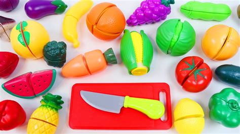 Learn Fruit And Vegetable Names With Toy Velcro Cutting Food Playset Youtube