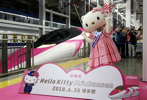 All Aboard Hello Kitty Pink Bullet Train Debuts In Japan