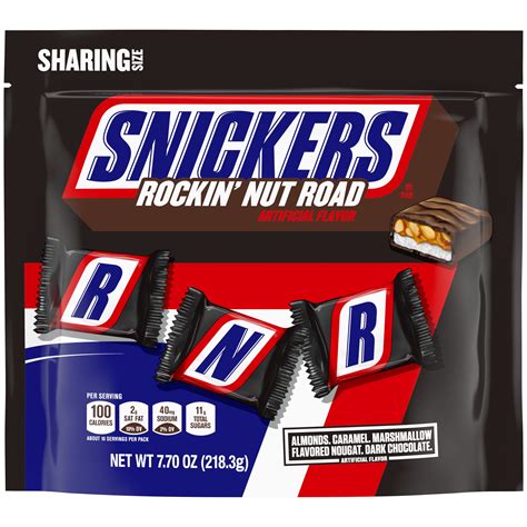 Snickers Rockin Nut Road Dark Chocolate Bars Sharing Size 7 7 Oz