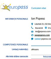 Creează curriculum vitae online română și descarcă gratuit un model de cv pdf de pe undelucram.ro. Cv European In Engleza Model