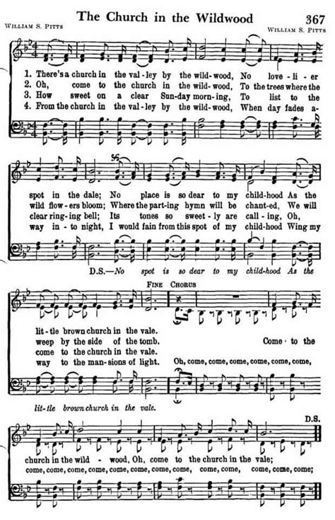 Song The Church In The Wildwood Gospel Song Lyrics Hymn Music