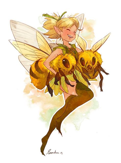 Fairy With Two Bees Me Digital 2019 Rart