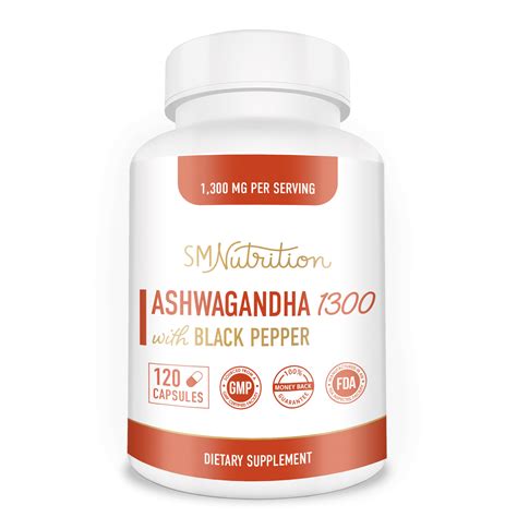 Organic Ashwagandha Capsules 1300mg 120 Count Made With Organic