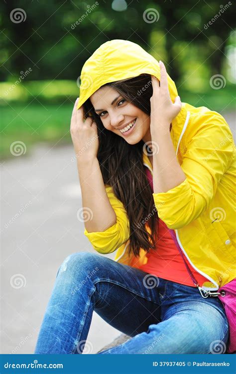 Beautiful Happy Young Girl Portrait Outdoor Stock Image Image Of