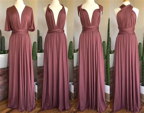 Mauve Bridesmaid Dress Custom Lengths Convertible Dress Infinity