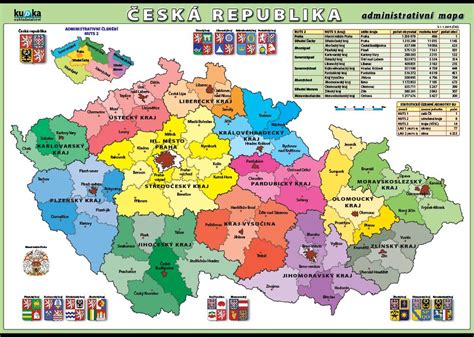 Česká republika administrativní mapa nakladatelství Kupka