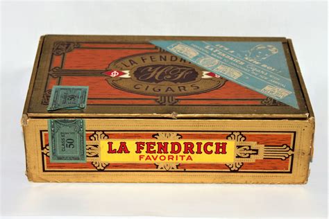 Vintage 1950 La Fendrich Cigar Box With Baby Boy Announcement