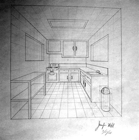 One Point Perspective Kitchen By Krazykohla Perspective Room One