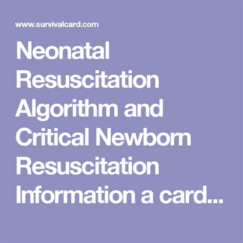 Neonatal Resuscitation Algorithm And Critical Newborn Resuscitation