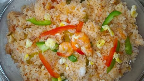 Fried Rice With Shrimp Chicken And Vegetables Mixed Fried Rice