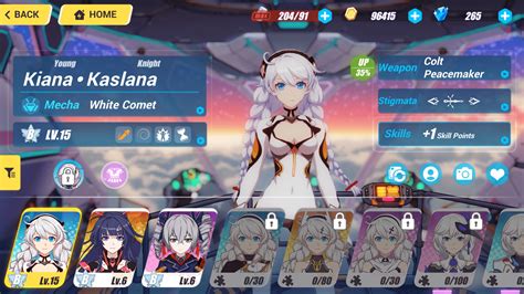 Select Character Honkai Impact 3rd Interface In Game