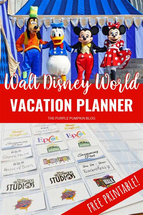 Orlando Walt Disney World Vacation Planner Free Printable