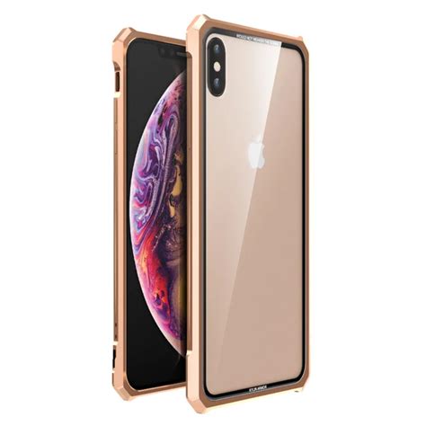 For Iphone Xs Max Cover Case Luxury Hard Metal Frame Transparent