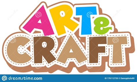 Font Design For Word Art And Craft On White Background Stock Vector