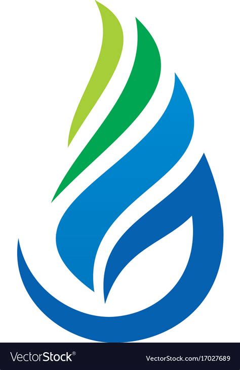 Blue Gas Water Drop Logo Royalty Free Vector Image