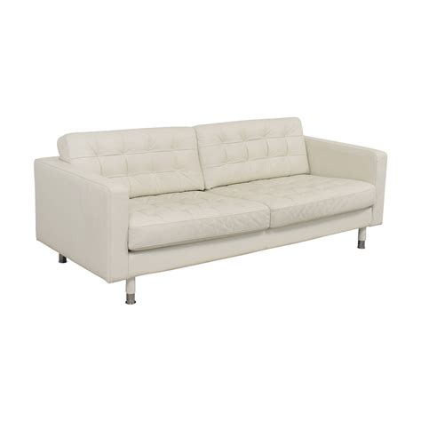 67 Off Ikea Ikea Tufted White Leather Couch Sofas