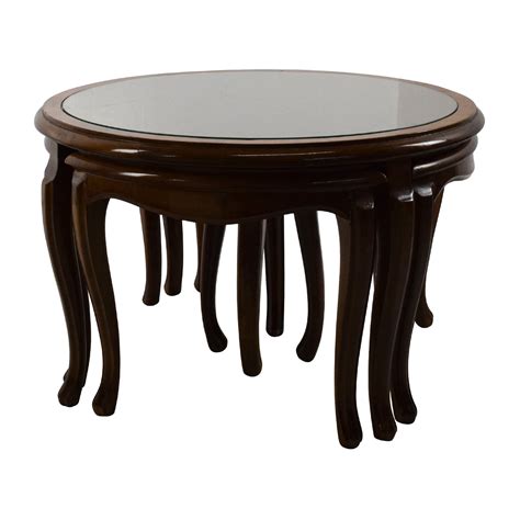 Accent your living room with a coffee, console, sofa or end table. 69% OFF - Round Glass Top Coffee Table with 4 Nesting ...