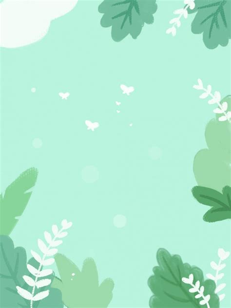 Green Summer Fresh Minimalist Leaf Background Mint Green Wallpaper