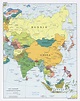 Large detailed political map of Asia with capitals and major cities ...