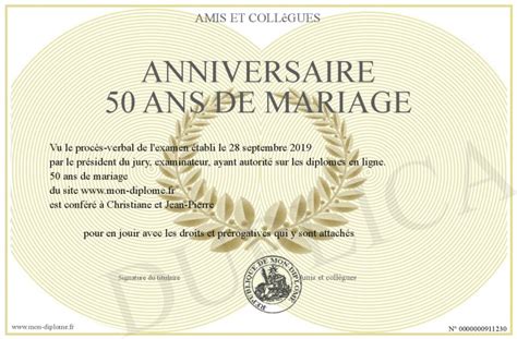 Anniversaire 50 Ans De Mariage
