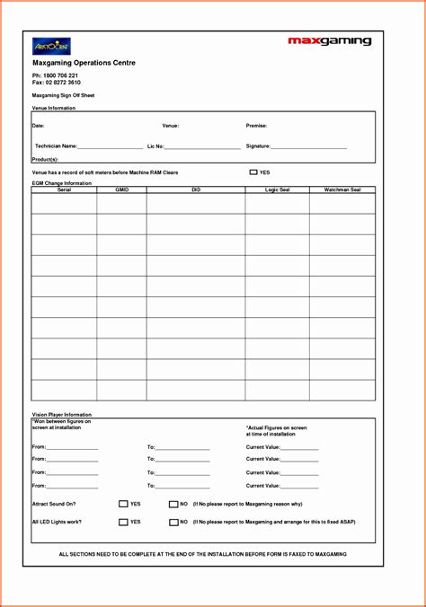 12 Sign Off Sheet Template Excel Excel Templates