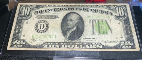 ✅ kolla den senaste valutakursen! 1934-A $10 Dollar Federal Reserve Note Bill Currency Lime ...
