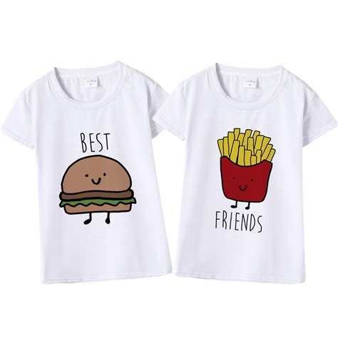Funny Design Best Friend Matching T Shirt Bff T Shirt Women Fast Tee