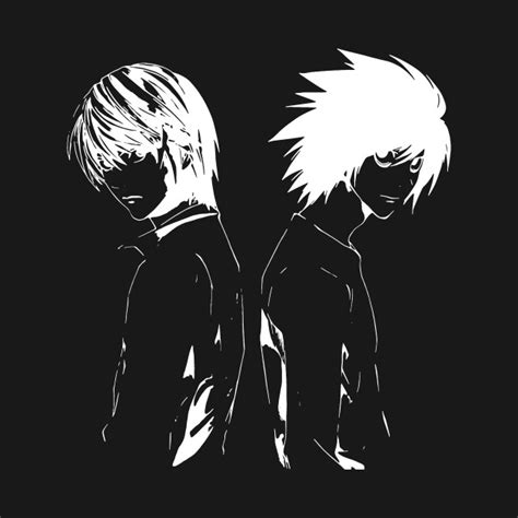 Death Note Light Yagami And L Lawliet Side White Shinigami