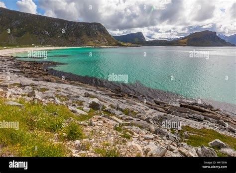 Haukland Beach Lofoten Islands Norway Stock Photo Alamy