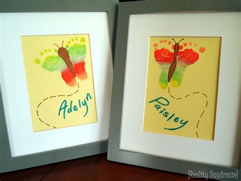 Rainbow Butterfly Footprint Artwork Crafting With
