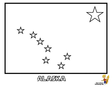 Alaska State Flag Coloring Day Yescoloring America Html