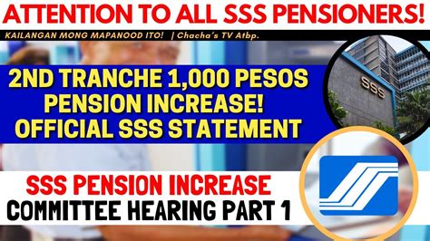 All Sss Pensioners Nd Tranche Pension Increase Official