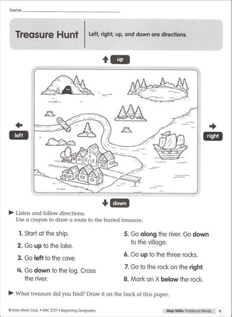direction worksheets  grade  map skills worksheets map skills